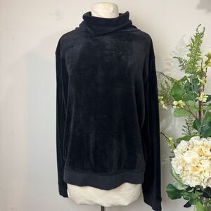 Sanctuary Black Velvet Cowl Neck Pullover | Medium | Evereve